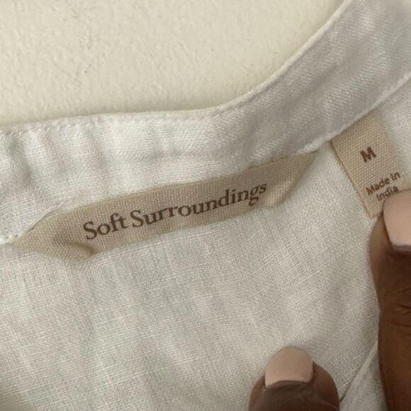Soft Surroundings Linen Tunic Blouse M - Picture 9 of 9